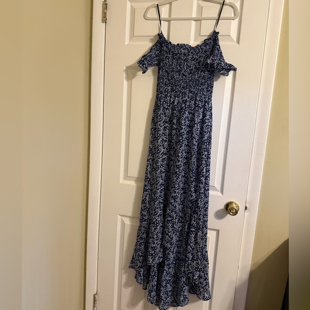 Lulu's Navy and White Smocked Dress